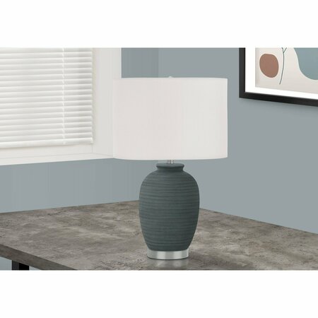 MONARCH SPECIALTIES Lighting, 24 in.H, Table Lamp, Blue Ceramic, Ivory / Cream Shade, Contemporary I 9622